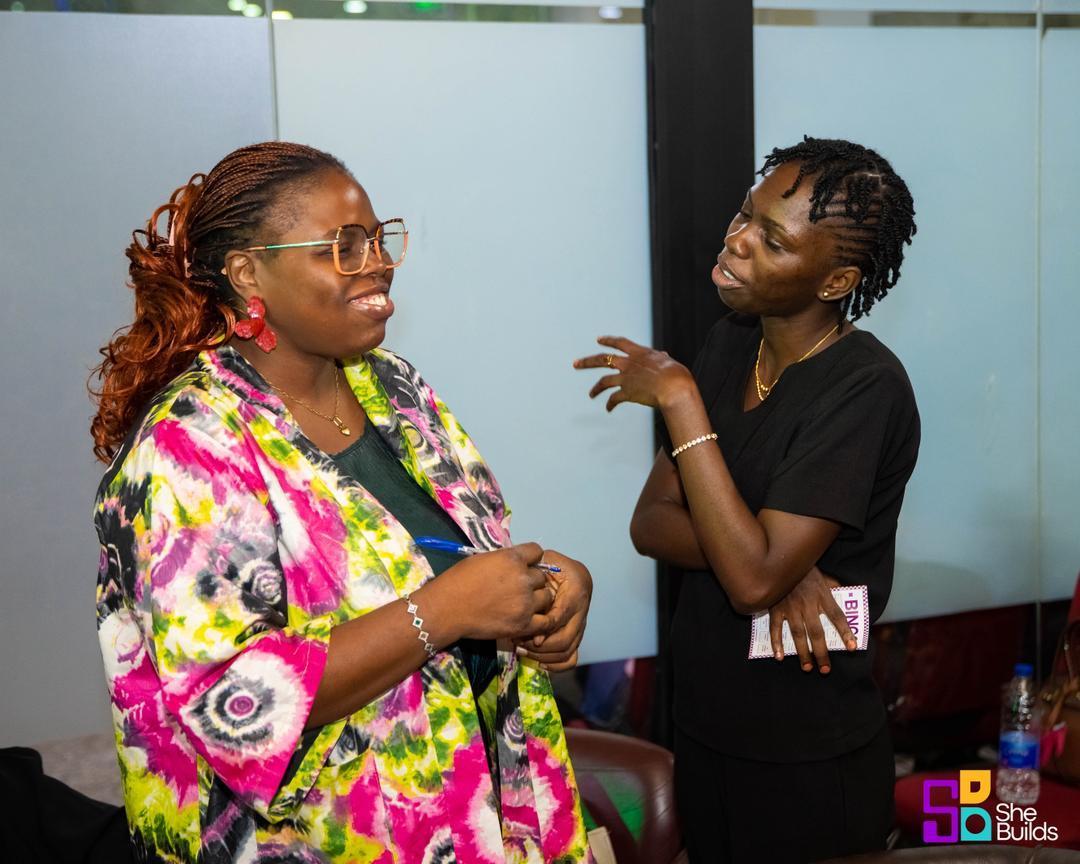 A moment of connection at the SheBuilds hangout 30