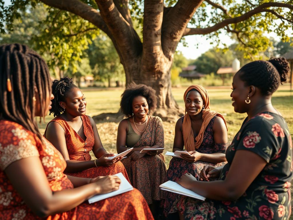 Mentorship circle under a tree
